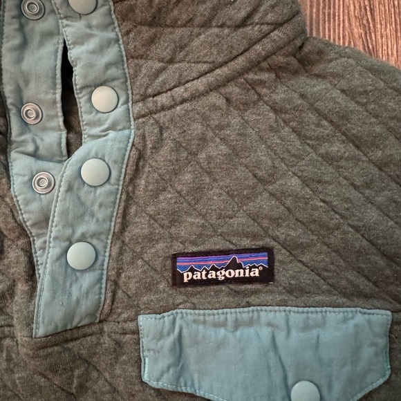 Patagonia Sweater Womens Size XS Green Organic Cotton Quilted Snap T Pullover - Picture 3 of 10